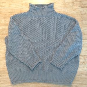 Warm grey mock neck sweater, size M
